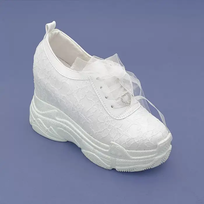 Gelin Ayakkabı 11 cm Dantel Gizli Ökçe