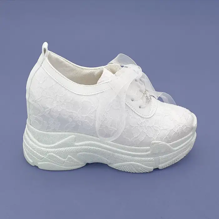 Gelin Ayakkabı 11 cm Dantel Gizli Ökçe