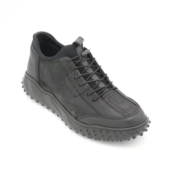 6012 Pepita Kışlık Erkek Ayakkabı Siyah Nubuk