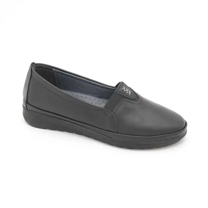 PLM 201 Hakiki Deri Comford Bayan Ayakkabı Siyah