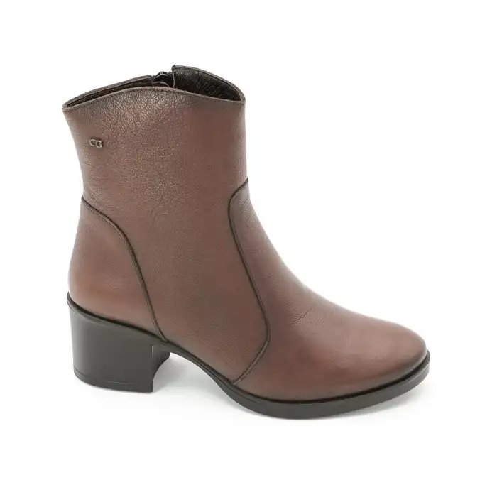 SRK 92164 Hakiki Deri Bayan Topuklu Bot Taba