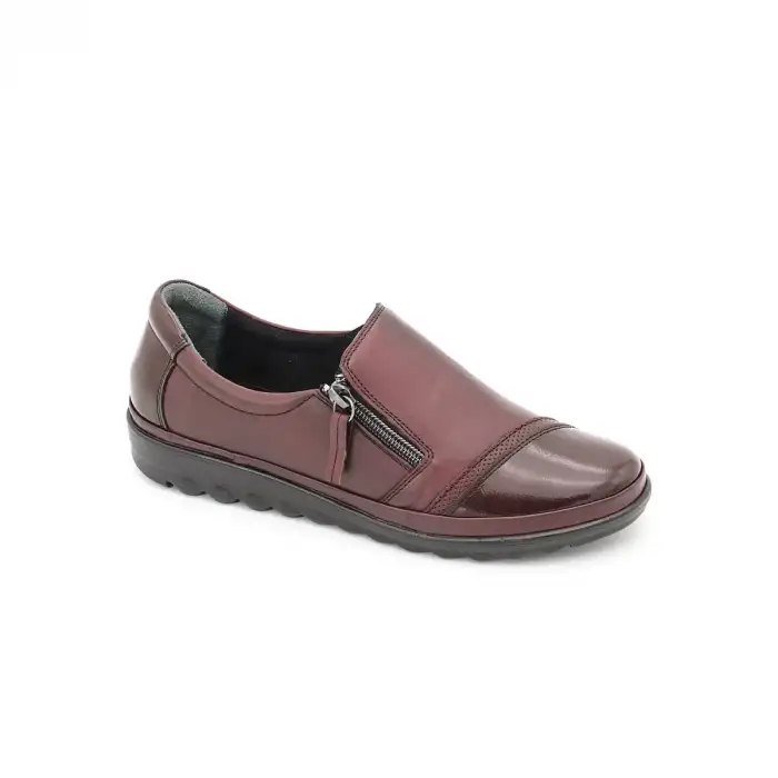 OLA 1101 Hakiki Deri Bayan Ayakkabı Bordo