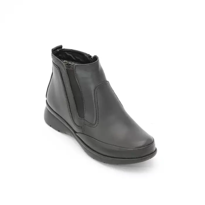 404 PTK Hakiki Deri Comfort Bayan Bot Siyah