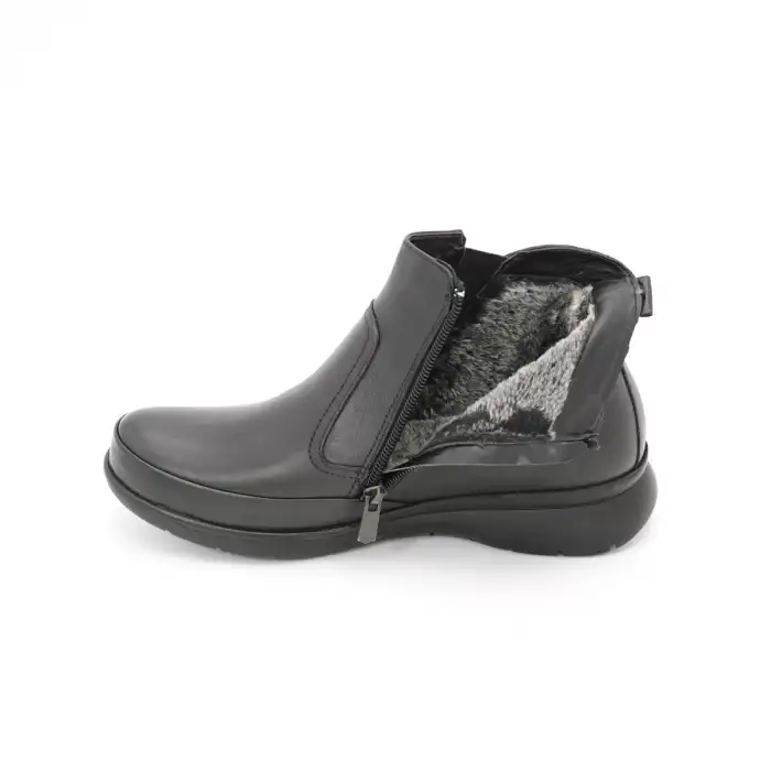 404 PTK Hakiki Deri Comfort Bayan Bot Siyah