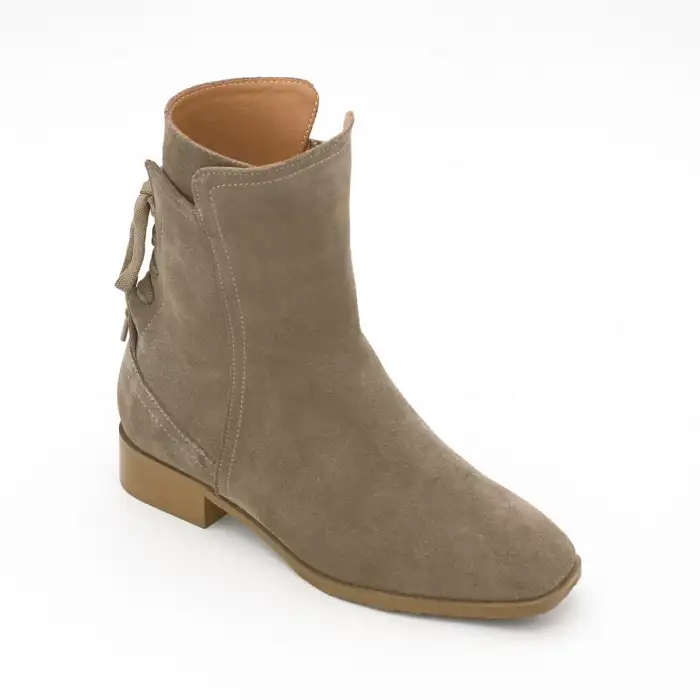 2130 Metin Hakiki Deri Bayan Bot Vizon Nubuk