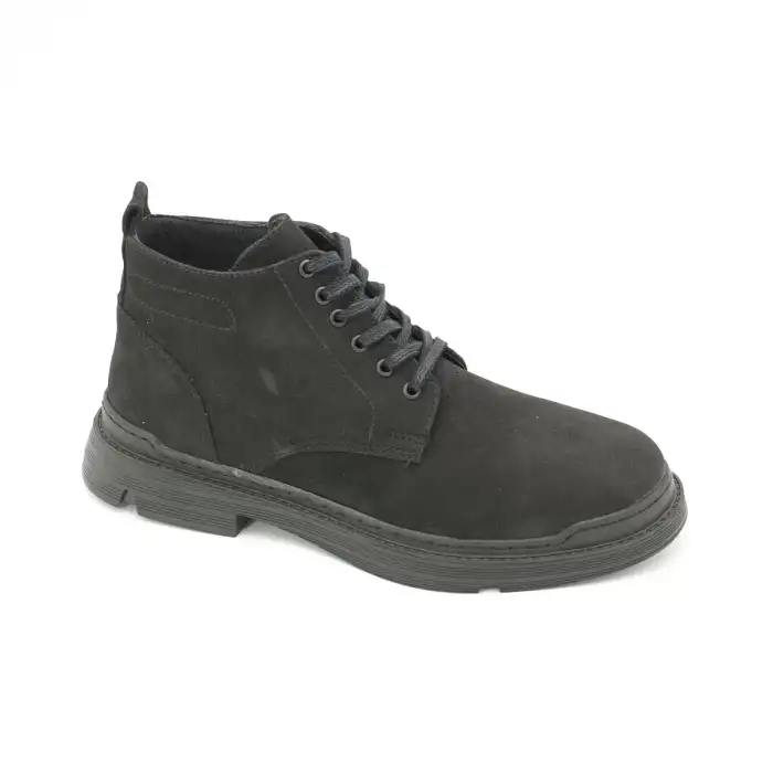 5033 SLR Hakiki Deri Erkek Bot Siyah Süet