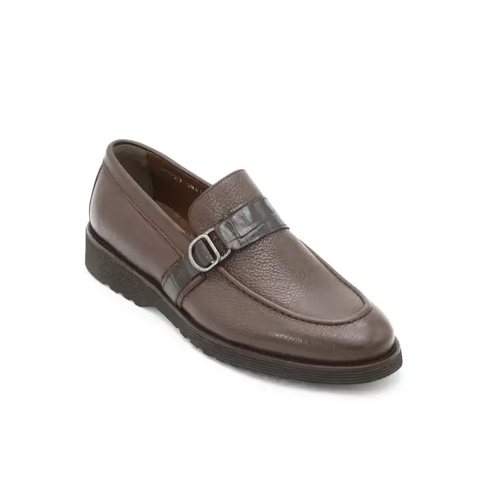 2861 Fosco Hakiki Deri Erkek Ayakkabı Kahve Eva