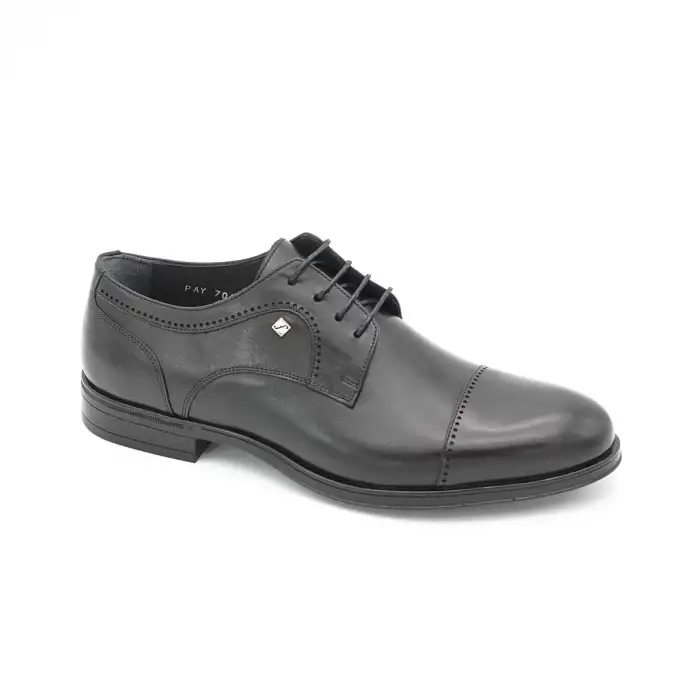 7066 Fosco Hakiki Deri Erkek Klasik Ayakkabı Siyah Termo