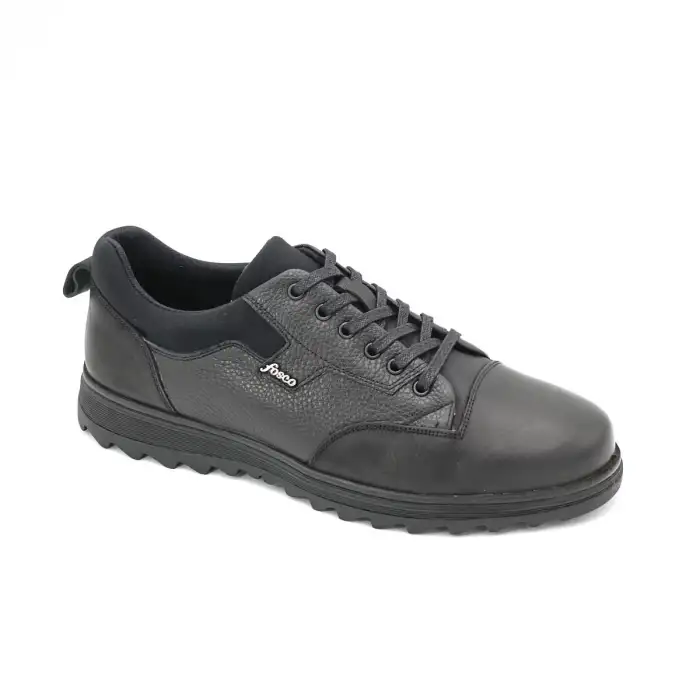 2871 Fosco Hakiki Deri Erkek Klasik Ayakkabı Siyah Termo