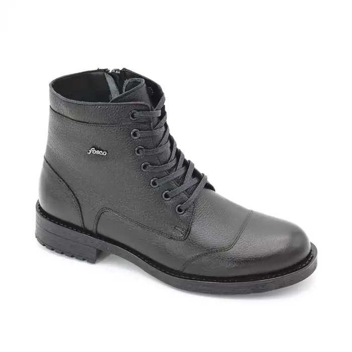 2858 Fosco Hakiki Deri Klasik Erkek Bot Siyah