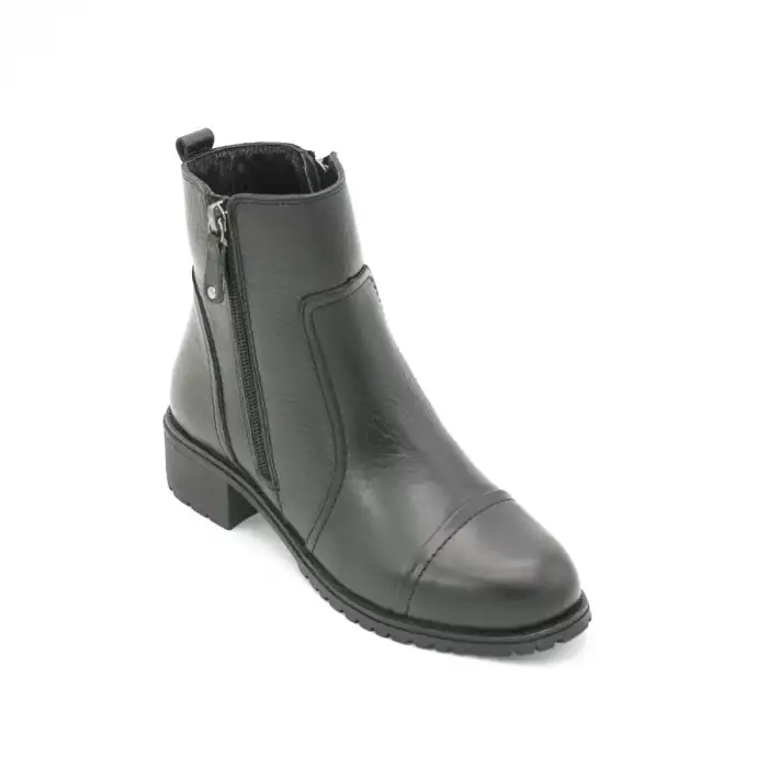 Pepita 7550 Hakiki Deri Bayan Botu Siyah