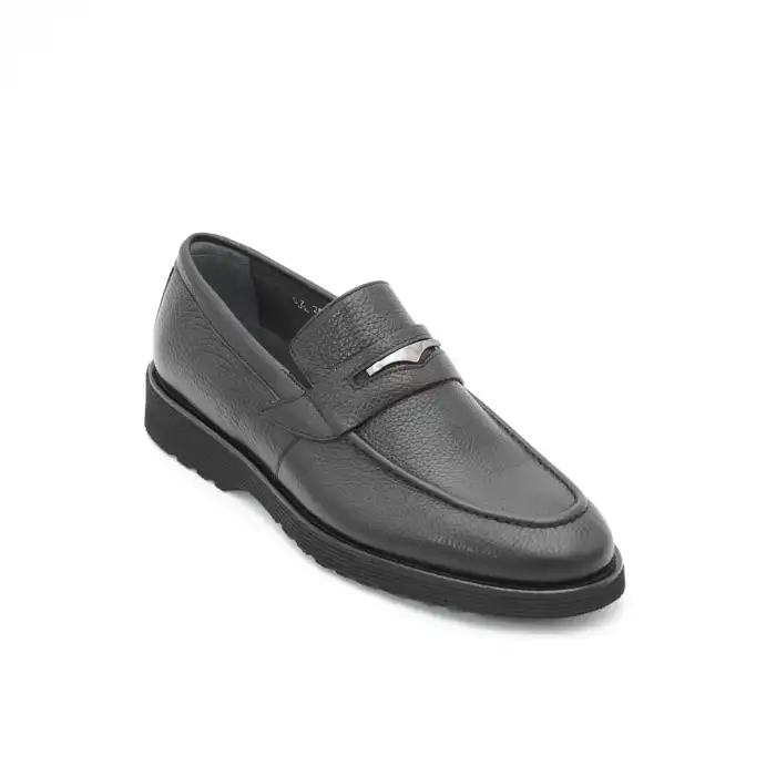 2893 Fosco Hakiki Deri Erkek Ayakkabı Siyah Eva