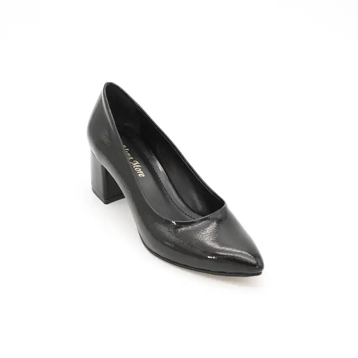 SRF 304 Klasik Bayan Ayakkabı Stiletto 6 cm Siyah Rugan