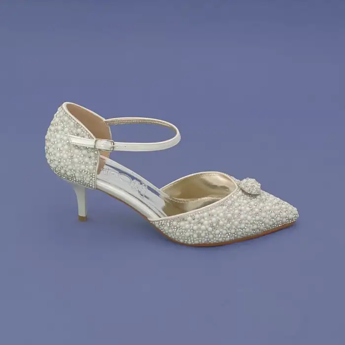 5497 OZR Abiye Bayan Ayakkabı Sedef 7 cm