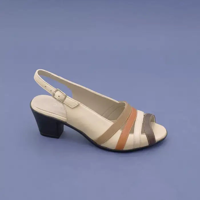 VDT 268 Hakiki Deri Bayan Ayakkabı Bej Multi Renk