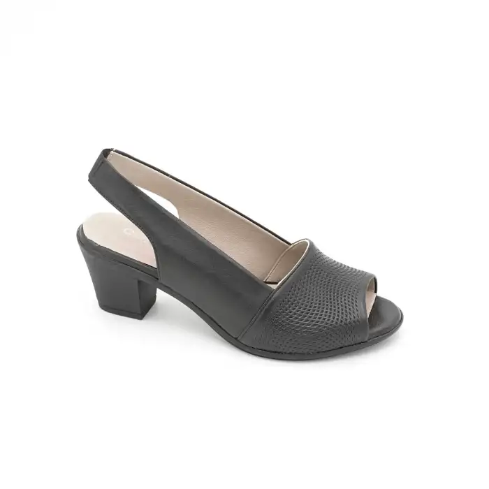 VDT 262 Hakiki Deri Bayan Ayakkabı Siyah Baskı