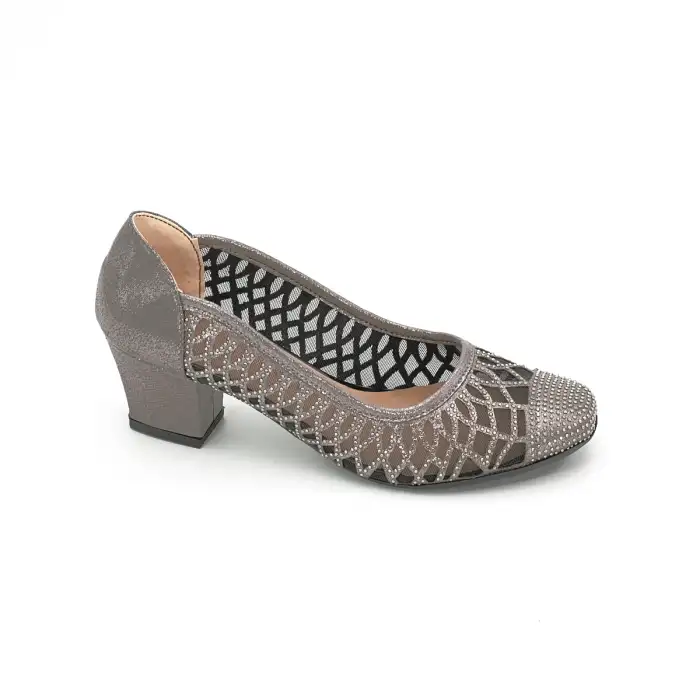 8659 Klasik Bayan Ayakkabı 5.5 cm Platin