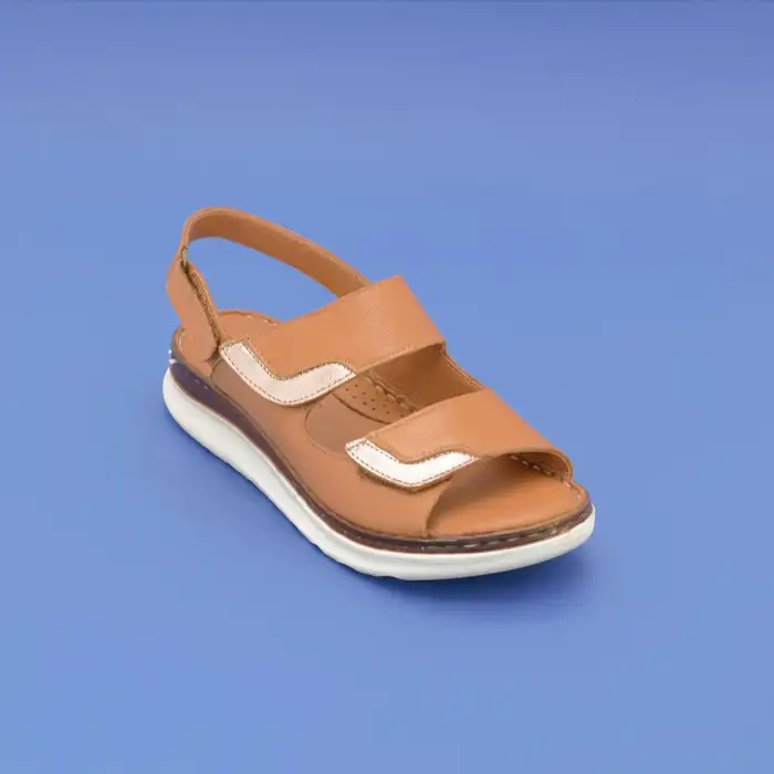 1715 IZZ Hakiki Deri Bayan Sandalet Taba