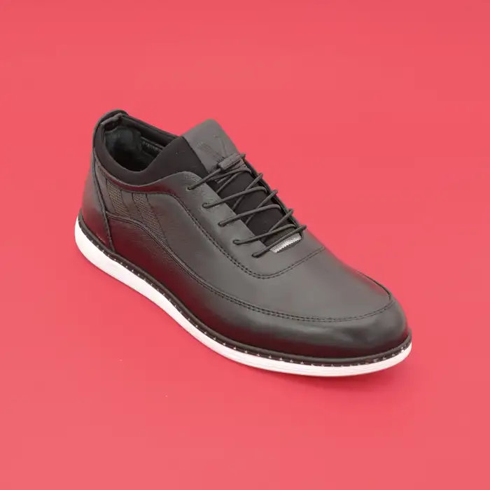 4965-P Pepita Hakiki Deri Erkek Ayakkabı Siyah