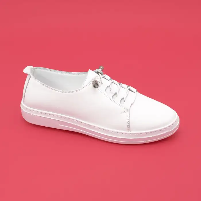 505 YVZ Hakiki Deri Bayan Ayakkabı Beyaz