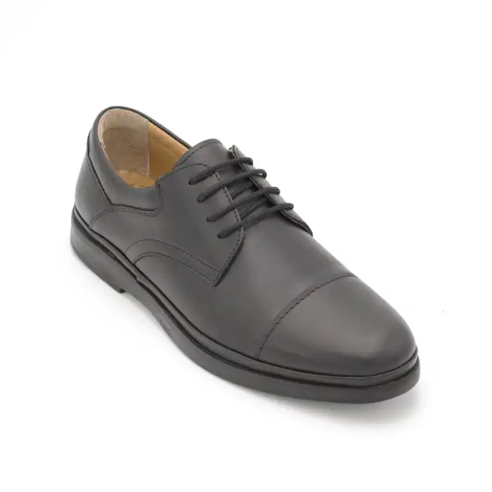 4327 Metin Hakiki Deri Erkek Comfort Ayakkabı Siyah