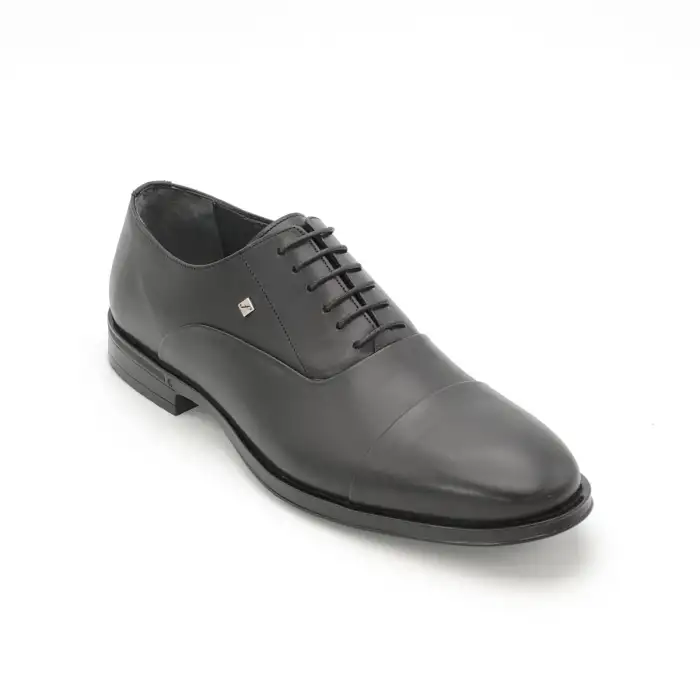 7102-2 Fosco Hakiki Deri Büyük Boy Erkek Ayakkabı Siyah Kauçuk
