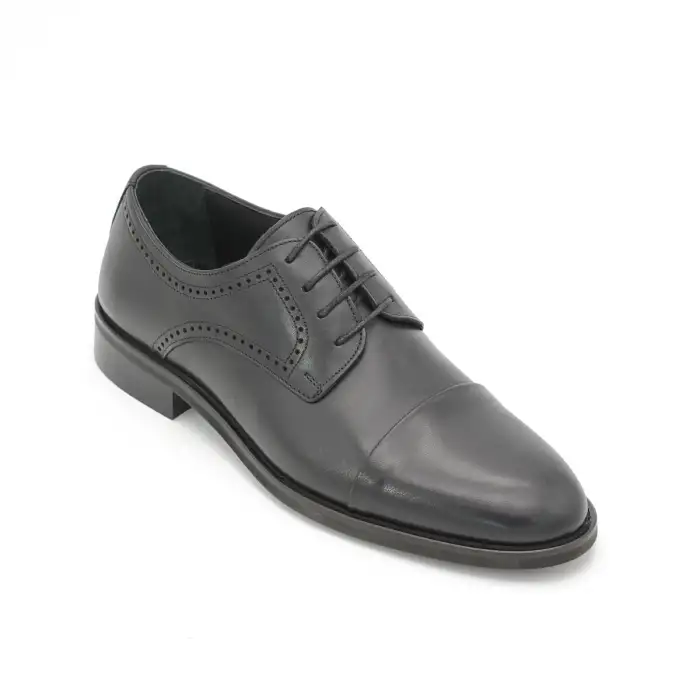 9754 Fosco Hakiki Deri Erkek Ayakkabı Siyah Eva