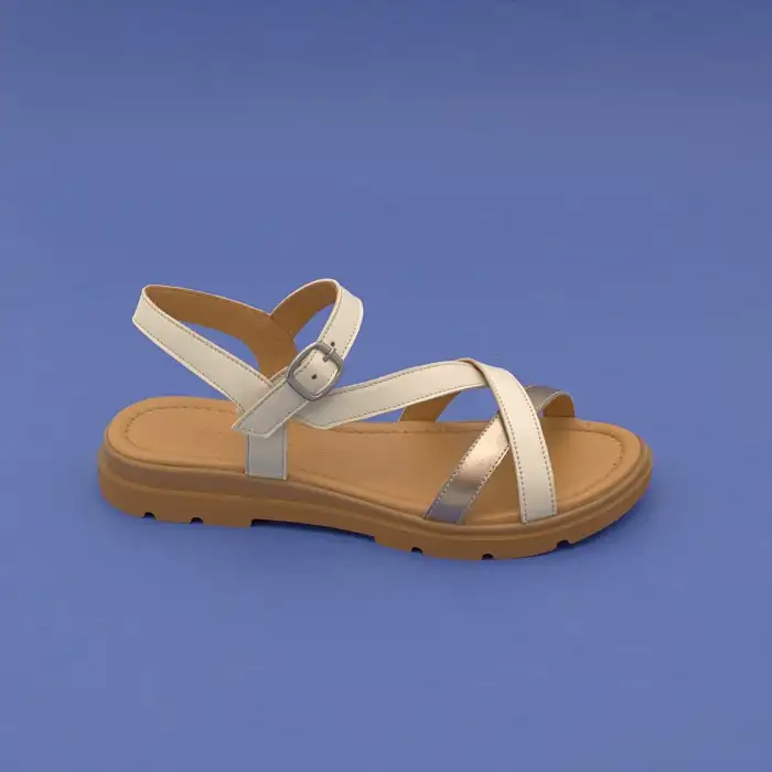 ASY 1227 Hakiki Deri Bayan Sandalet Bej