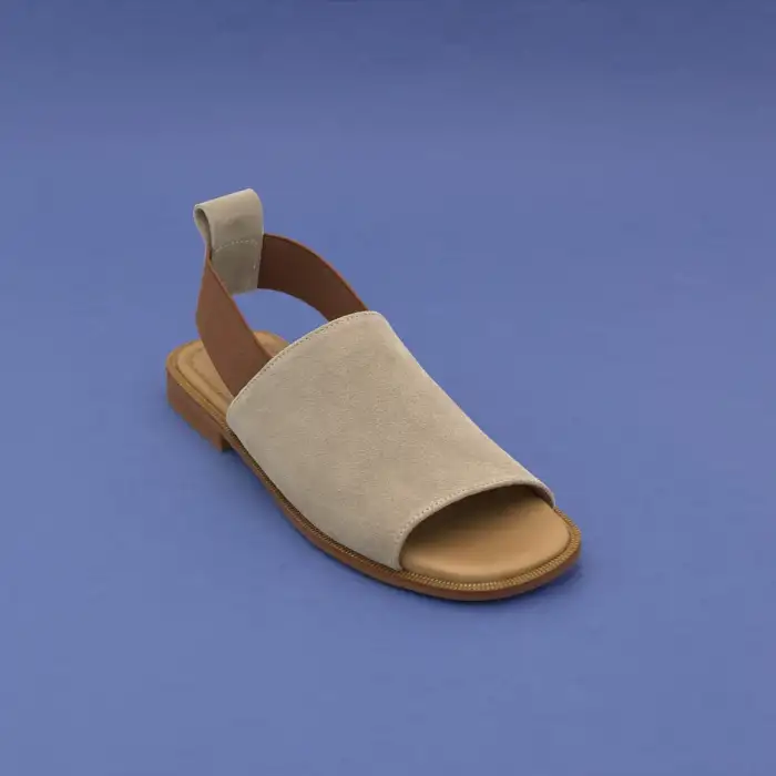 BLL 16235 Hakiki Deri Bayan Sandalet Kum Süet