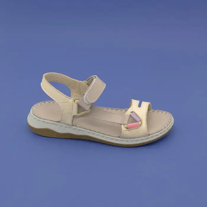 CLS 3210 Hakiki Deri Bayan Sandalet Bej