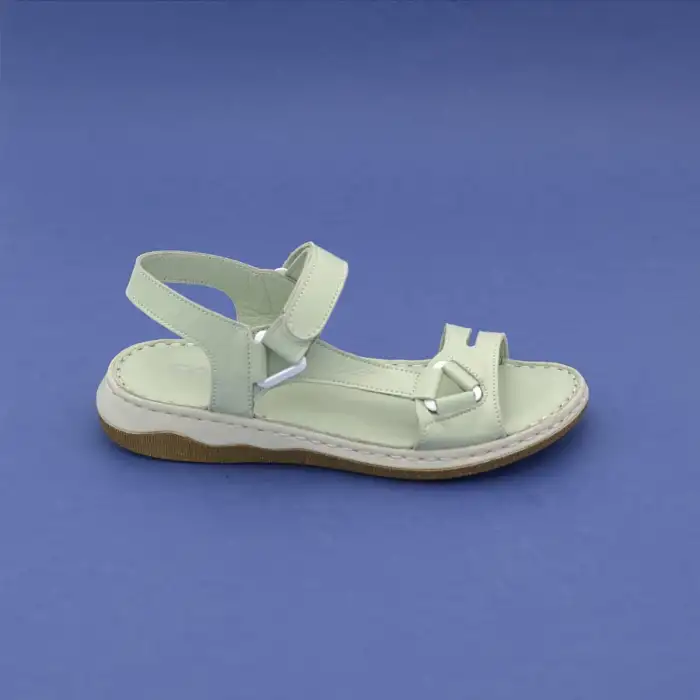 CLS 3210 Hakiki Deri Bayan Sandalet Yeşil