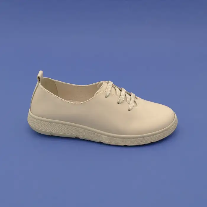 CLS 602 Hakiki Deri  Yazlık Bayan Ayakkabı Bej