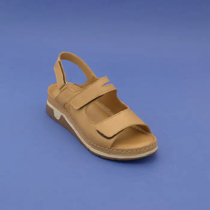 EKN M02 Hakiki Deri Bayan Sandalet Taba