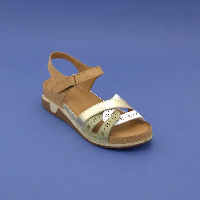 EKN M12 Hakiki Deri Bayan Sandalet Taba