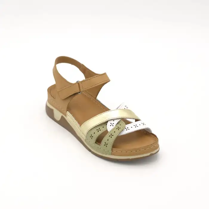 EKN M12 Hakiki Deri Bayan Sandalet Taba