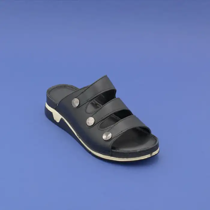 EKN M15 Hakiki Deri  Bayan Terlik Siyah