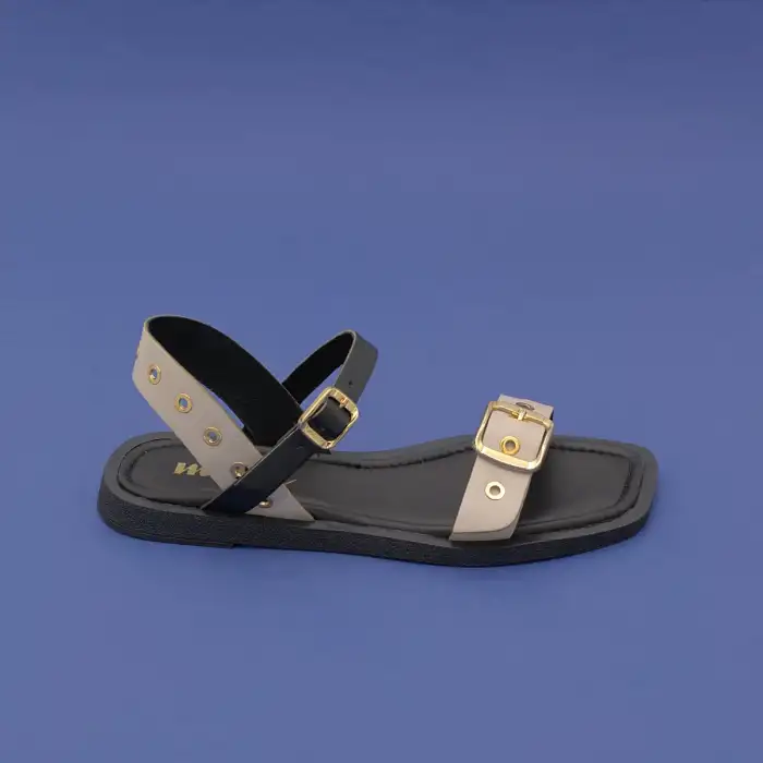 ELD 354 Hakiki Deri Bayan Sandalet Bej