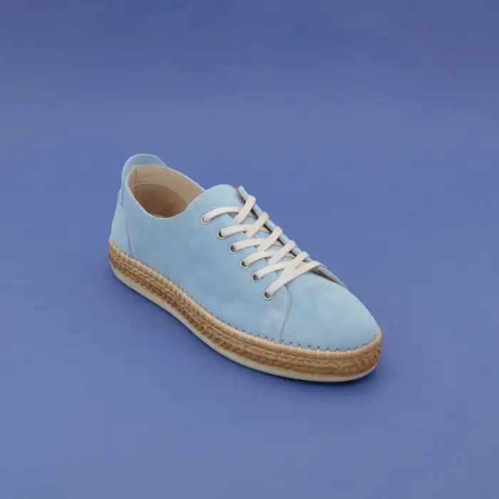 ESC 101 Hakiki Deri Günlük Bayan Ayakkabı Mavi Süet