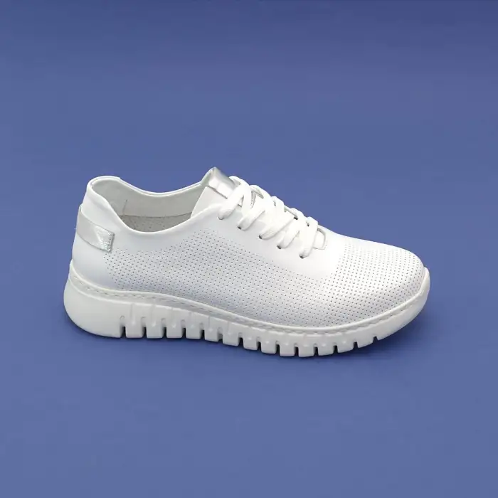 FMS 413 Hakiki Deri  Günlük Bayan Ayakkabı Beyaz