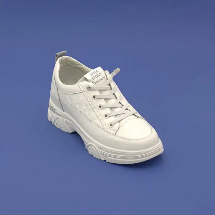 Guja 314 Gizli Topuk Spor Ayakkabı 6 cm Beyaz