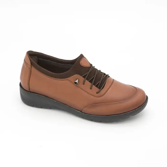MRK 66   Hakiki Deri Günlük Bayan Ayakkabı Taba