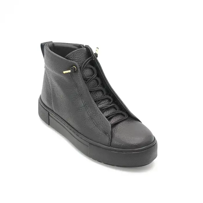 OKR 2402 Hakiki Deri Günlük Bayan Bot Siyah