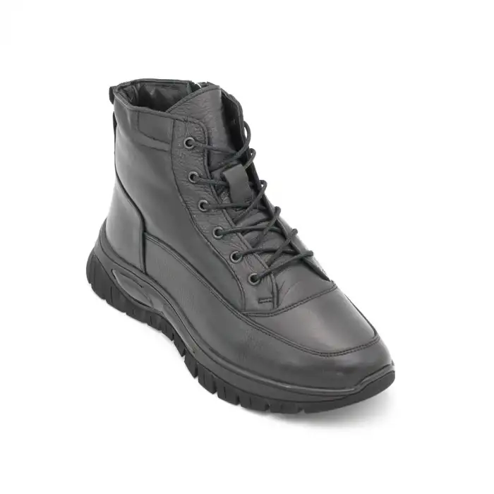 Pepita 1101 Hakiki Deri Eva Taban Erkek Bot Siyah