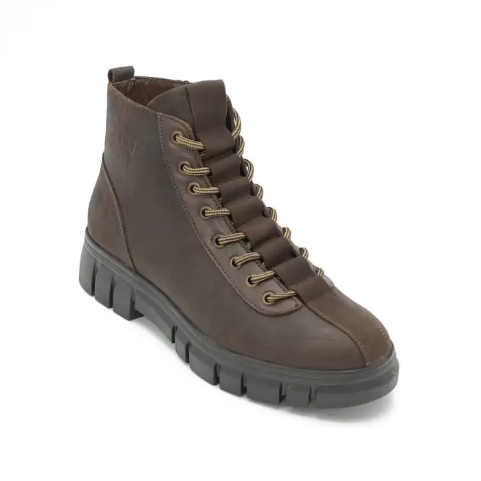 Pepita 4443 Hakiki Deri Erkek Bot Kahve Nubuk