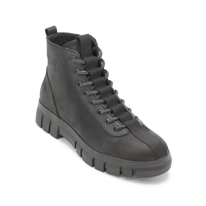 Pepita 4443 Hakiki Deri Erkek Bot Siyah Nubuk