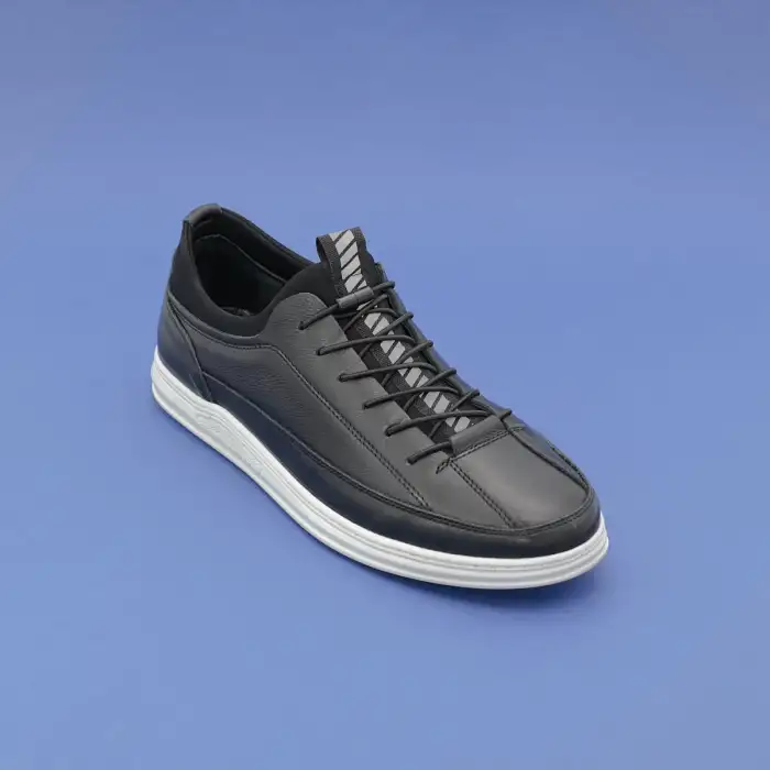 Pepita 6641 Hakiki Deri Casual Erkek Ayakkabı Siyah