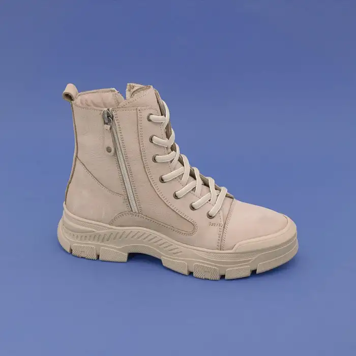 Pepita 8893 Hakiki Deri  Bayan Bot Bej Nubuk