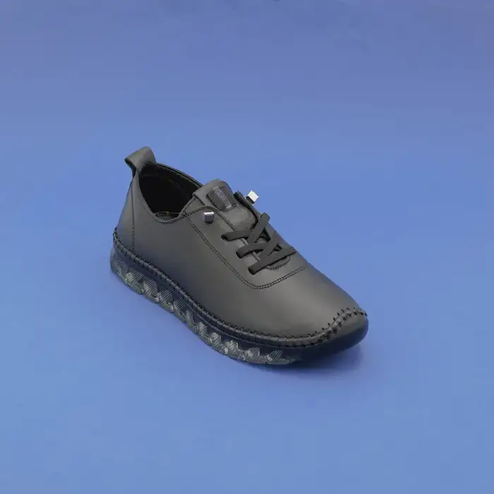 Pepita 9050 Hakiki Deri  Yazlık Bayan Ayakkabı Siyah