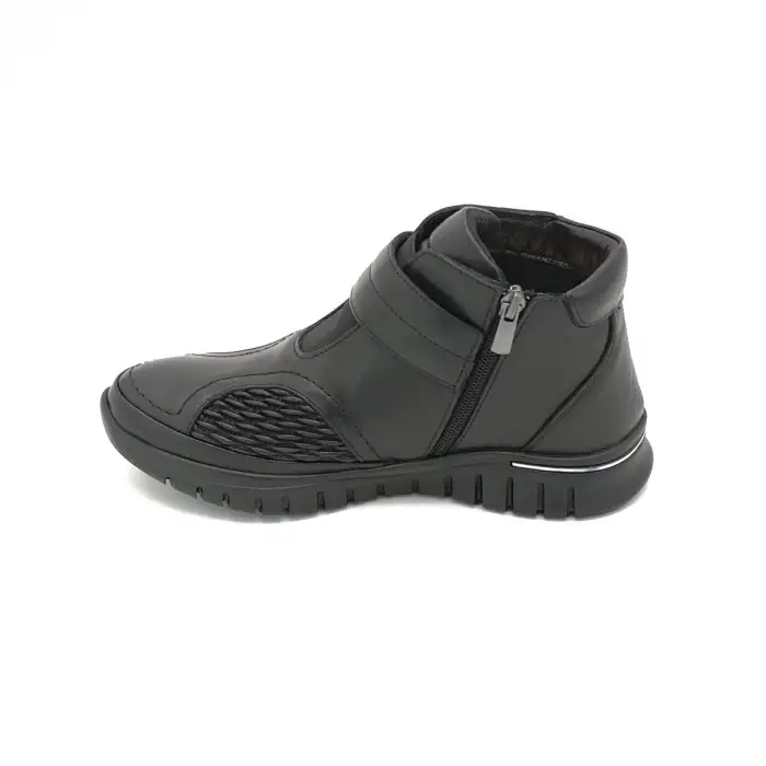 Pepita 9411 Hakiki Deri Kemik Çıkıntısı Bayan Bot Siyah