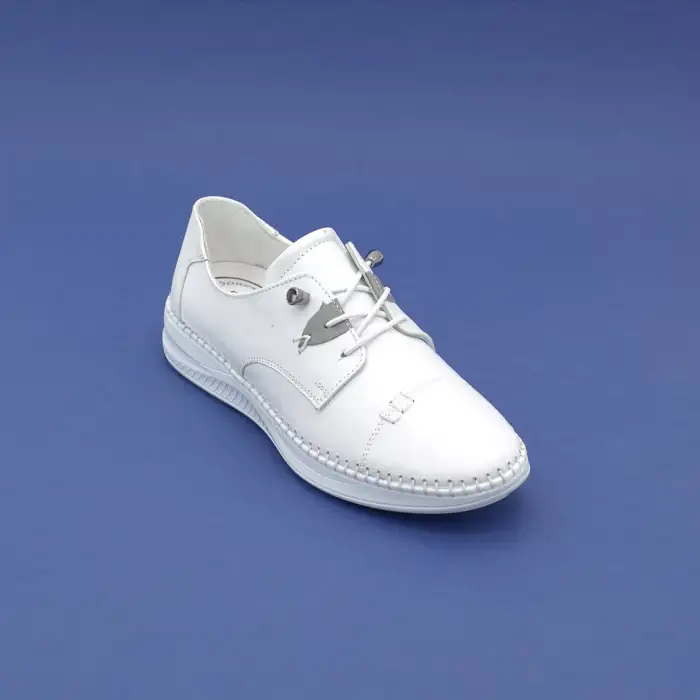 Pepita 9523 Hakiki Deri  Yazlık Bayan Ayakkabı Beyaz